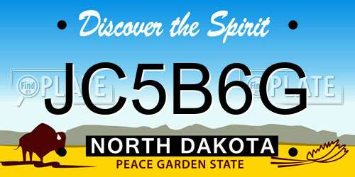 JC5B6G North Dakota License Plate