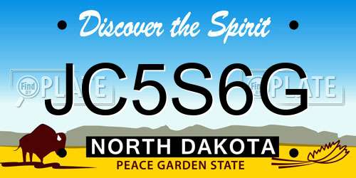 JC5S6G North Dakota License Plate