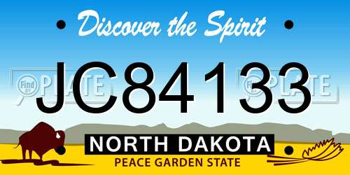 JC84133 North Dakota License Plate