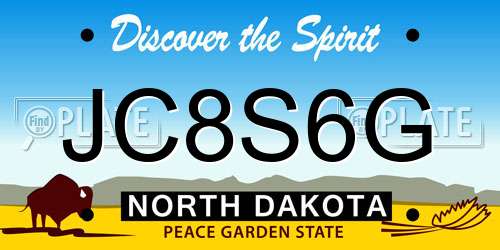 JC8S6G North Dakota License Plate