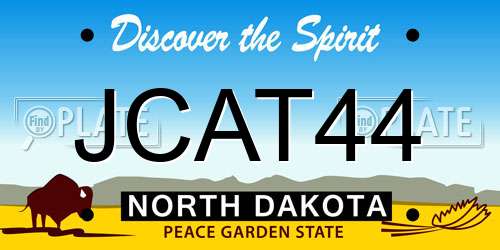 JCAT44 North Dakota License Plate