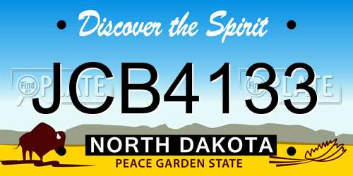 JCB4133 North Dakota License Plate