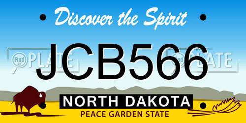 JCB566 North Dakota License Plate