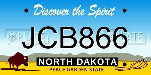 JCB866 North Dakota License Plate