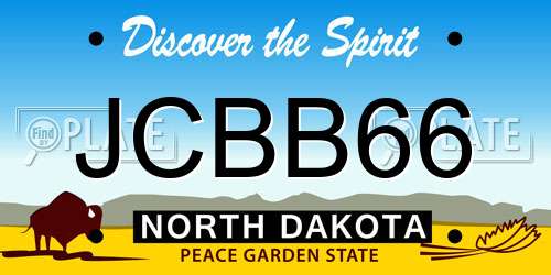 JCBB66 North Dakota License Plate