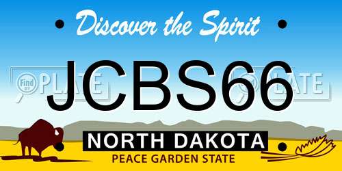 JCBS66 North Dakota License Plate