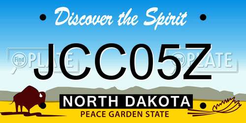 JCC05Z North Dakota License Plate