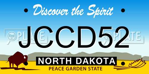 JCCD52 North Dakota License Plate