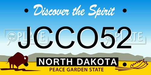 JCCO52 North Dakota License Plate