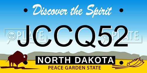 JCCQ52 North Dakota License Plate