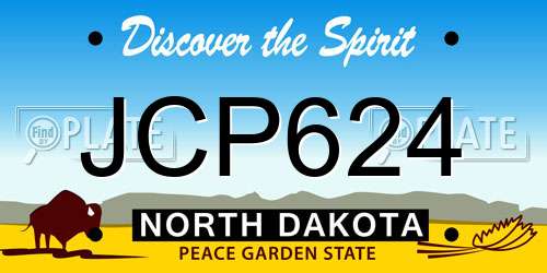 JCP624 North Dakota License Plate