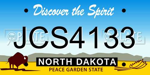 JCS4133 North Dakota License Plate