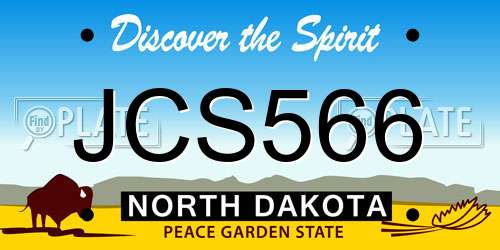 JCS566 North Dakota License Plate