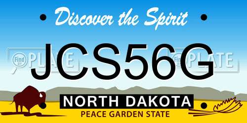 JCS56G North Dakota License Plate