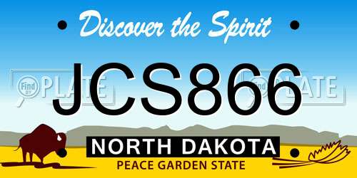 JCS866 North Dakota License Plate