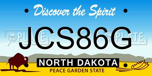 JCS86G North Dakota License Plate