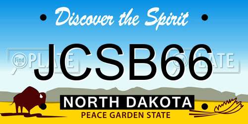 JCSB66 North Dakota License Plate