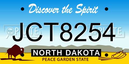 JCT8254 North Dakota License Plate