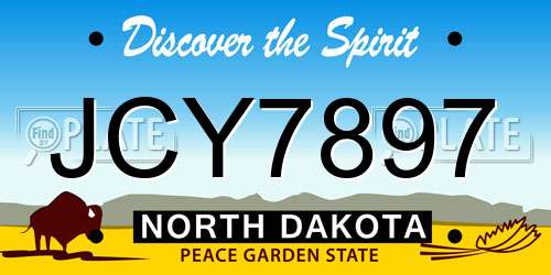 JCY7897 North Dakota License Plate