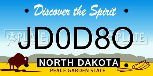 JD0D8O North Dakota License Plate