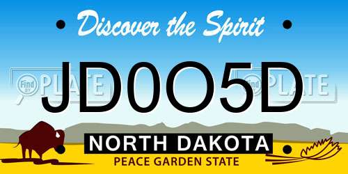 JD0O5D North Dakota License Plate