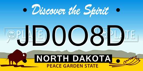 JD0O8D North Dakota License Plate