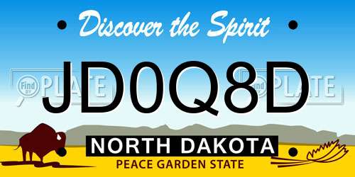 JD0Q8D North Dakota License Plate