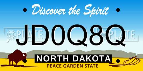 JD0Q8Q North Dakota License Plate