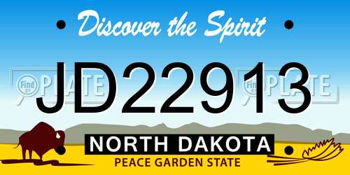 JD22913 North Dakota License Plate