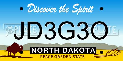 JD3G3O North Dakota License Plate