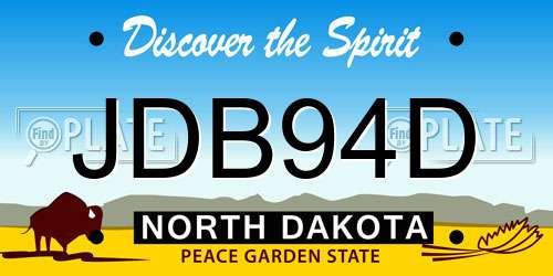JDB94D North Dakota License Plate