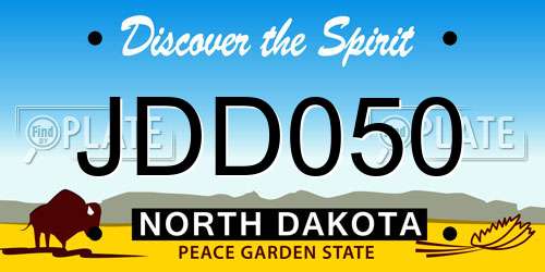 JDD050 North Dakota License Plate