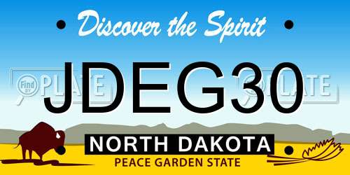 JDEG30 North Dakota License Plate