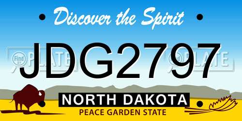 JDG2797 North Dakota License Plate