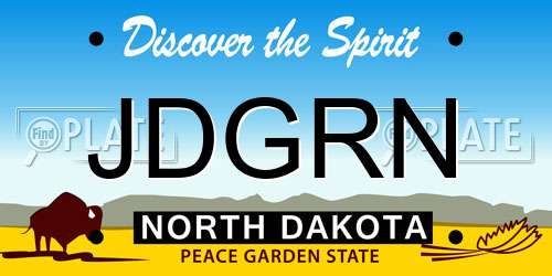 JDGRN North Dakota License Plate
