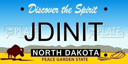 JDINIT North Dakota License Plate