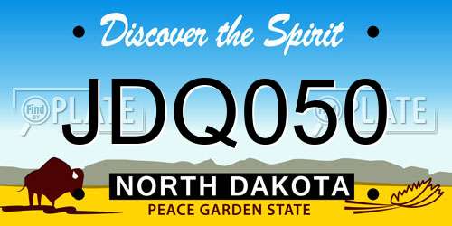 JDQ050 North Dakota License Plate