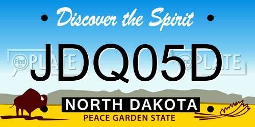 JDQ05D North Dakota License Plate