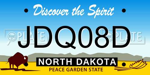 JDQ08D North Dakota License Plate