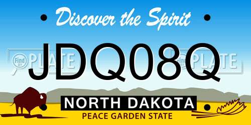 JDQ08Q North Dakota License Plate