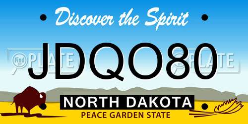 JDQO80 North Dakota License Plate