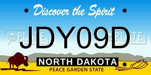 JDY09D North Dakota License Plate