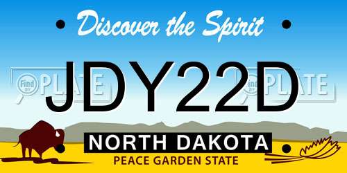 JDY22D North Dakota License Plate