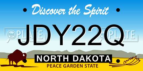 JDY22Q North Dakota License Plate