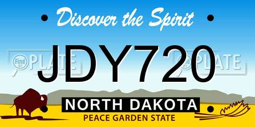 JDY720 North Dakota License Plate