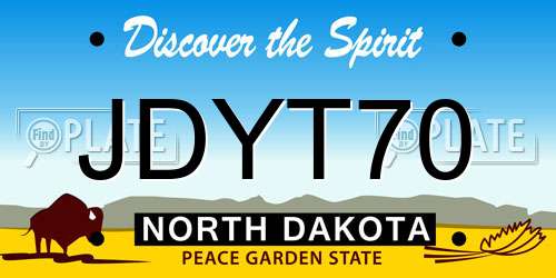 JDYT70 North Dakota License Plate