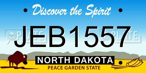 JEB1557 North Dakota License Plate
