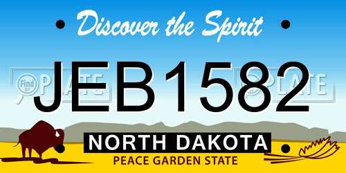 JEB1582 North Dakota License Plate