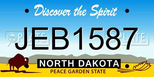 JEB1587 North Dakota License Plate
