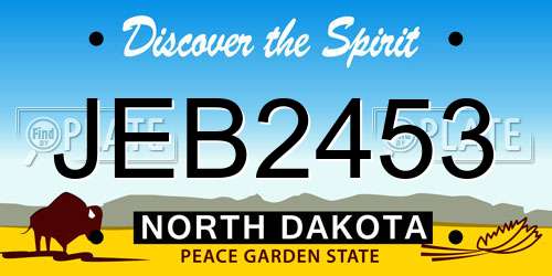 JEB2453 North Dakota License Plate